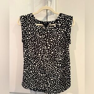 Ann Taylor Black and White Speckled Blouse